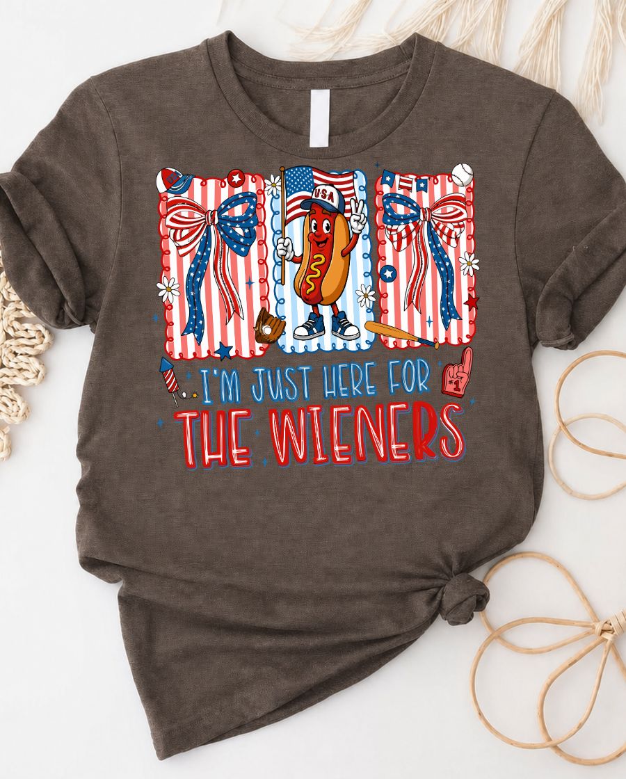 I Am Just Here For Winners 4th of July Tee with star-spangled text