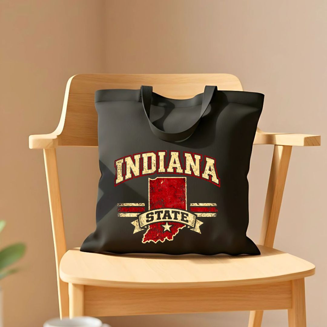 Indiana State Outline Tote Bag