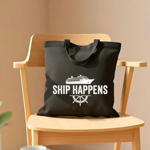 "Ship Happens" Funny Nautical Pun Tote Bag