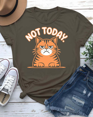 Not Today Cat Lover Graphic T-Shirt