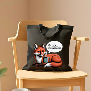 "What the Fox?" Funny Animal Pun Tote Bag