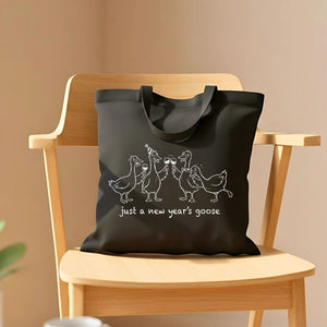 Just A New Year's Goose Cute Cartoon Animal Tote Bag