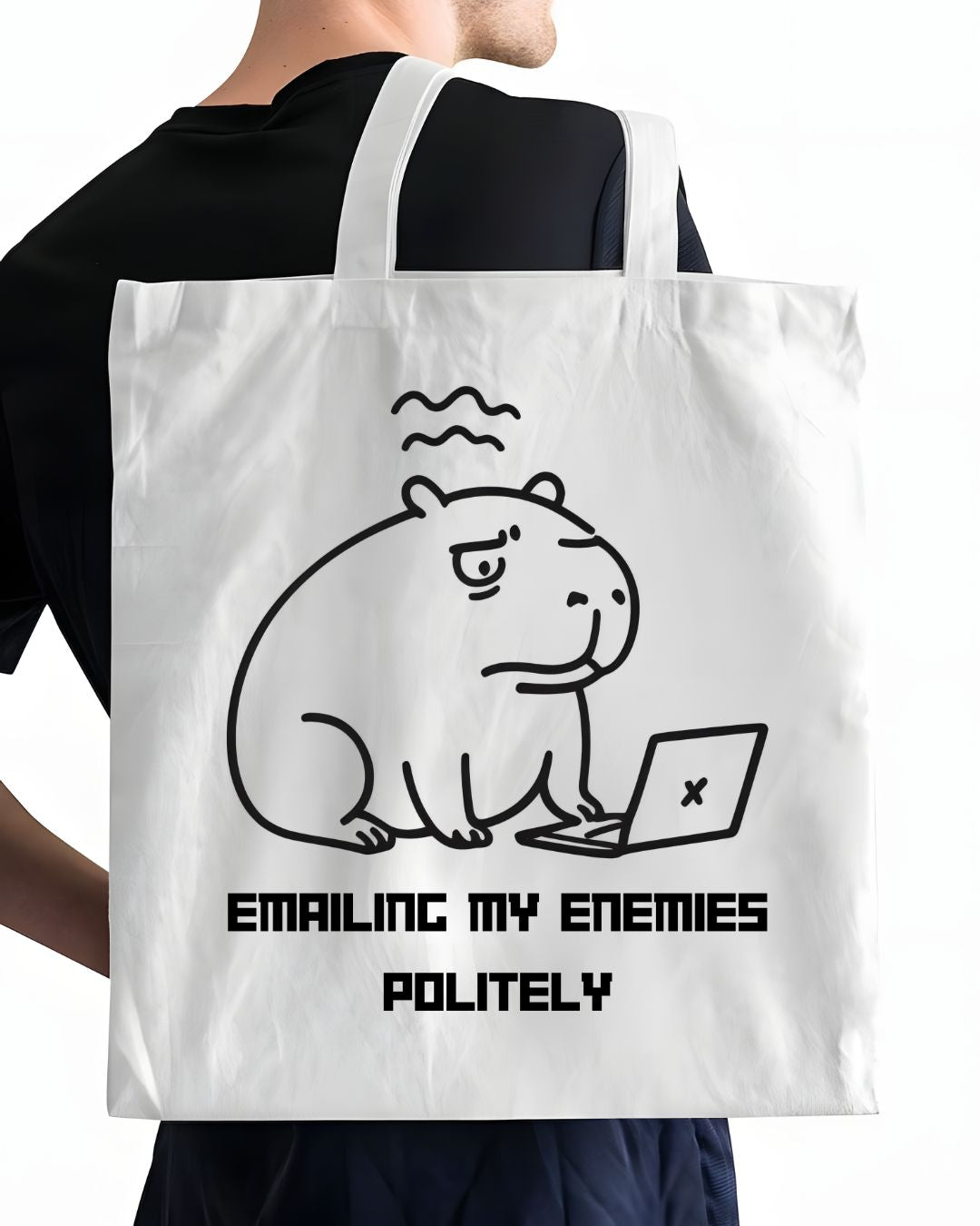 "Emailing My Enemies" Funny Animal Meme &amp; Office Humor Tote Bag