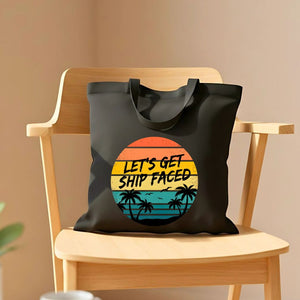 "Let's Get Ship Faced" Funny Nautical Party Tote Bag