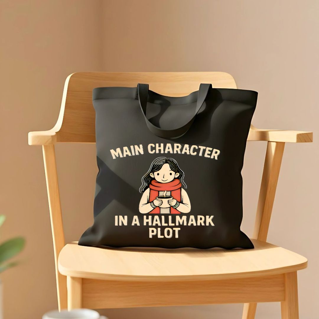 Main Character Tote Bag with Bold Empowering Quote