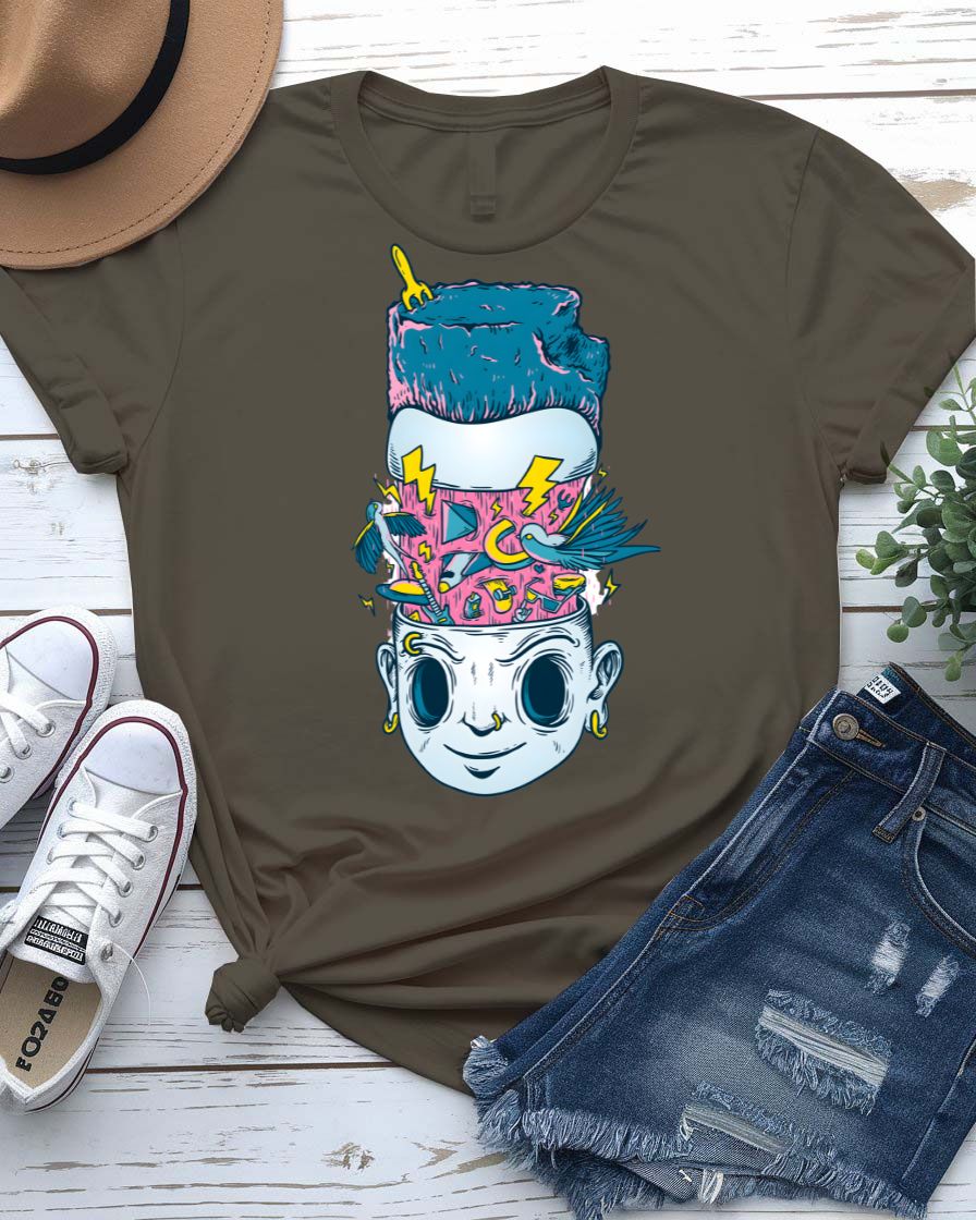 Overthinker t-shirt with minimalist bold typography on heather grey