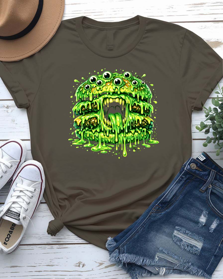 Alien Burger Graphic Streetwear T-Shirt