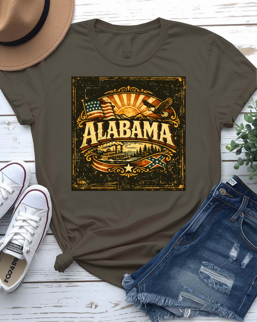 Alabama State Outline Graphic T-Shirt
