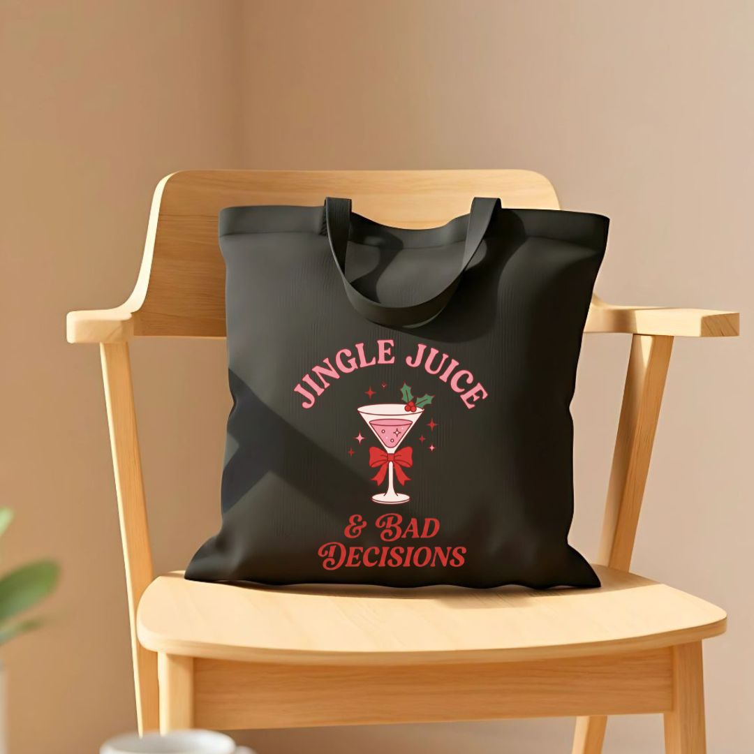 "Jingle Juice" Funny Holiday Cocktail Tote Bag