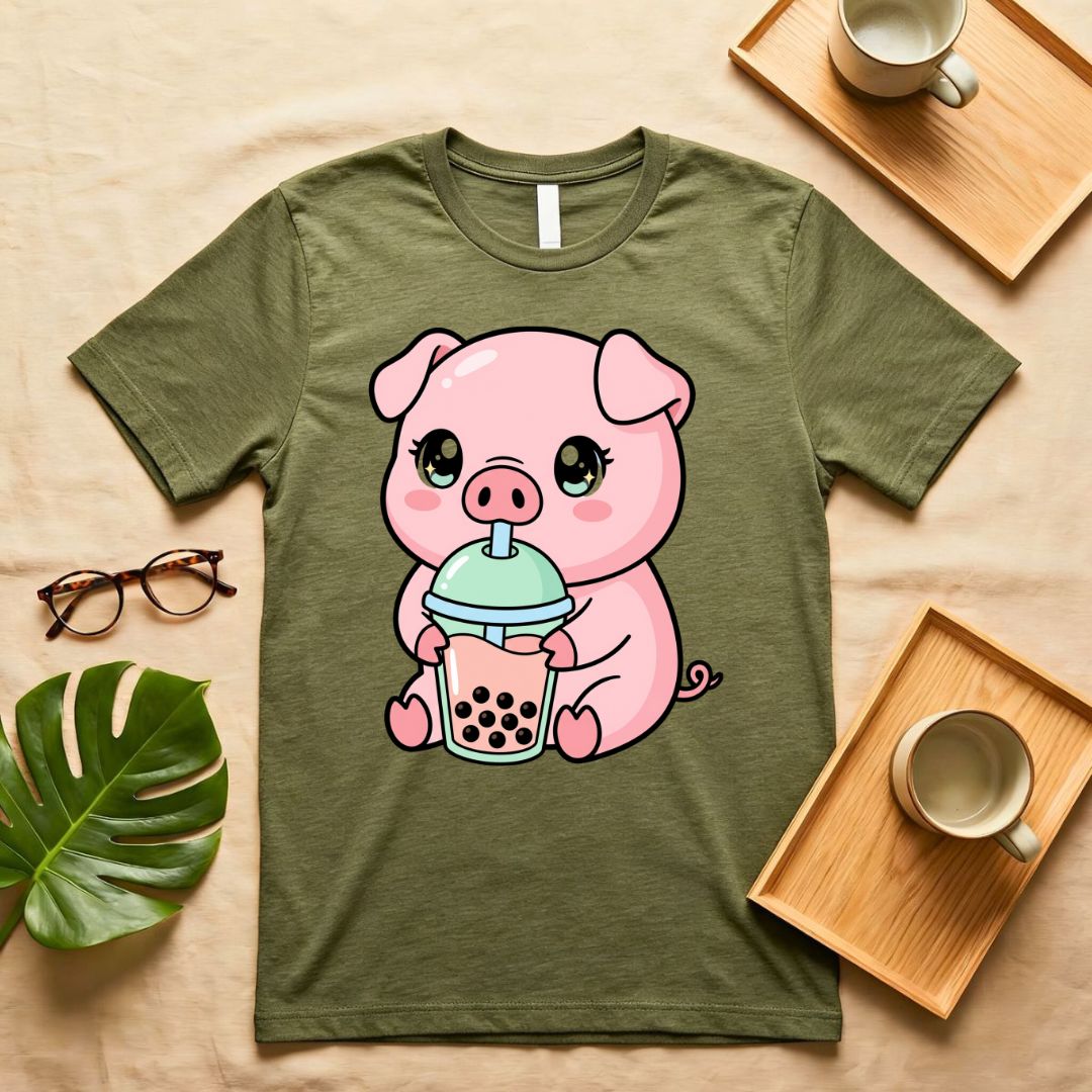 Piggy Bank Drinking Cocktail Funny Meme T-Shirt
