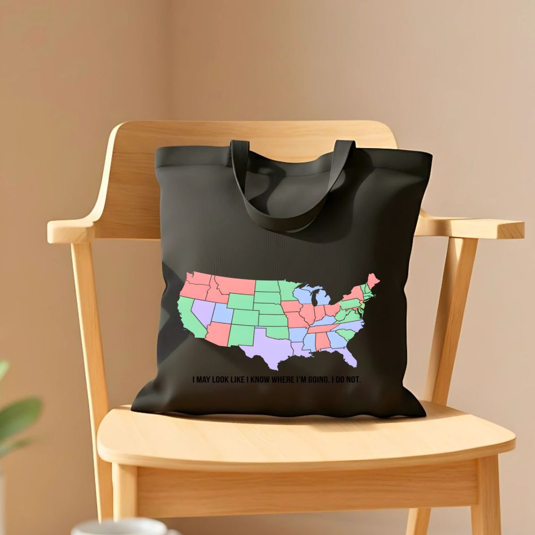 FunnyText American Tote Bag with Humorous USA Slogan