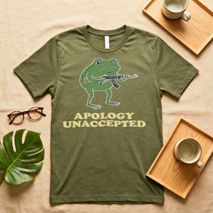 Apology Graphic Tee with Distressed "Sorry" Print - Oversized Fit