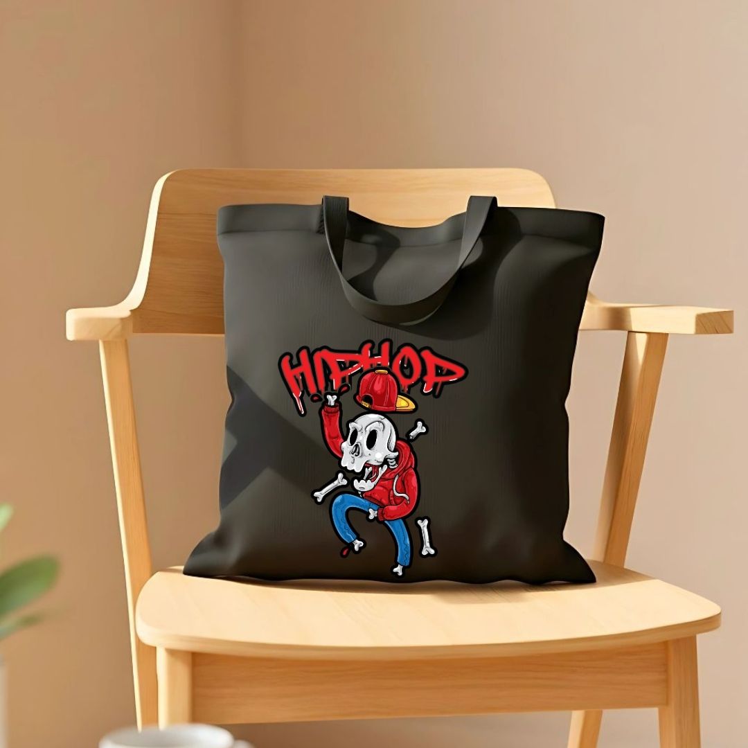 Hip Hop Graphic Tote Bag - Music Culture Canvas Shopper