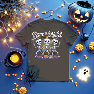 Bone to be Wild skeleton biker graphic tee by Memez Store