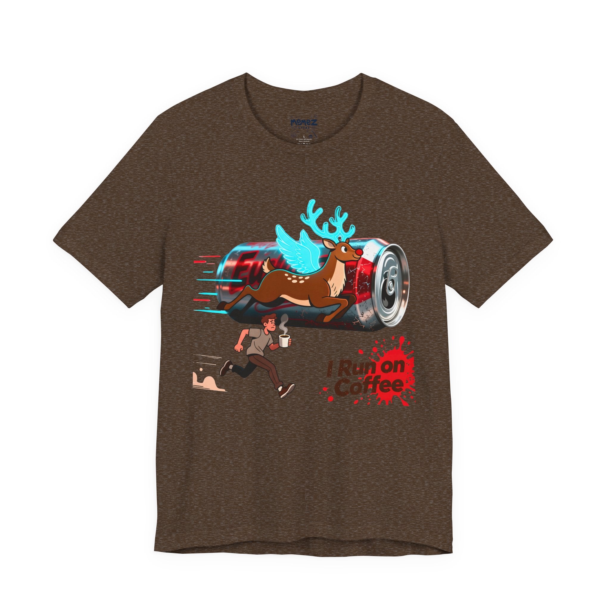 I Run on Coffee Chirstmas  Meme Funny Tee