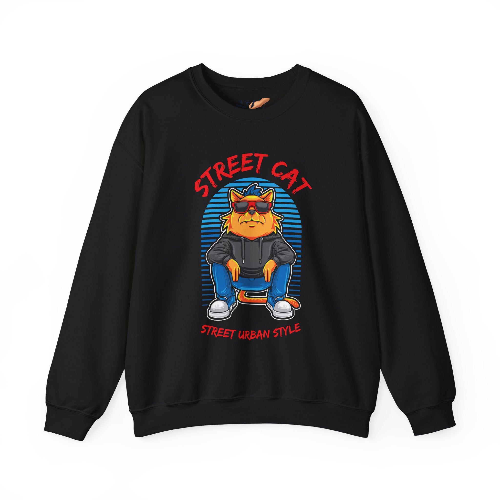 Street Cat Streetwear Sweatshirt — Urban Graphic Crewneck