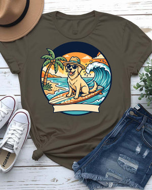 Cute dog summer tee golden retriever sunglasses graphic