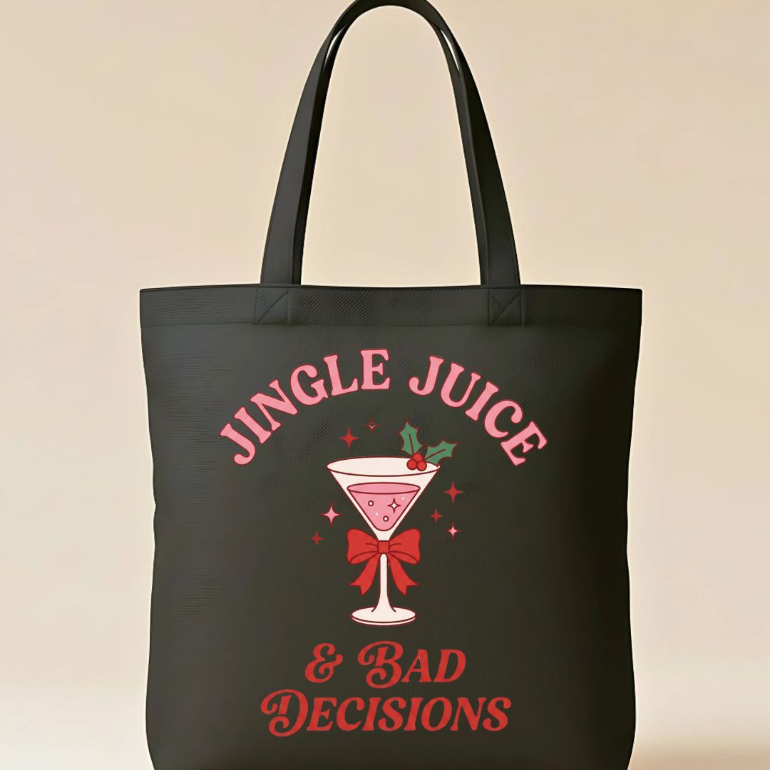 "Jingle Juice" Funny Holiday Cocktail Tote Bag