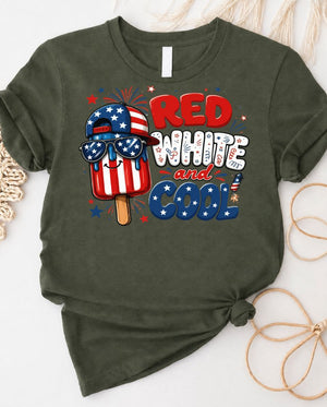 Red and white striped tee classic cool short sleeve shirt