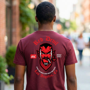 Red Devil Streetwear Tee with Striking Neo-Traditional Graphic