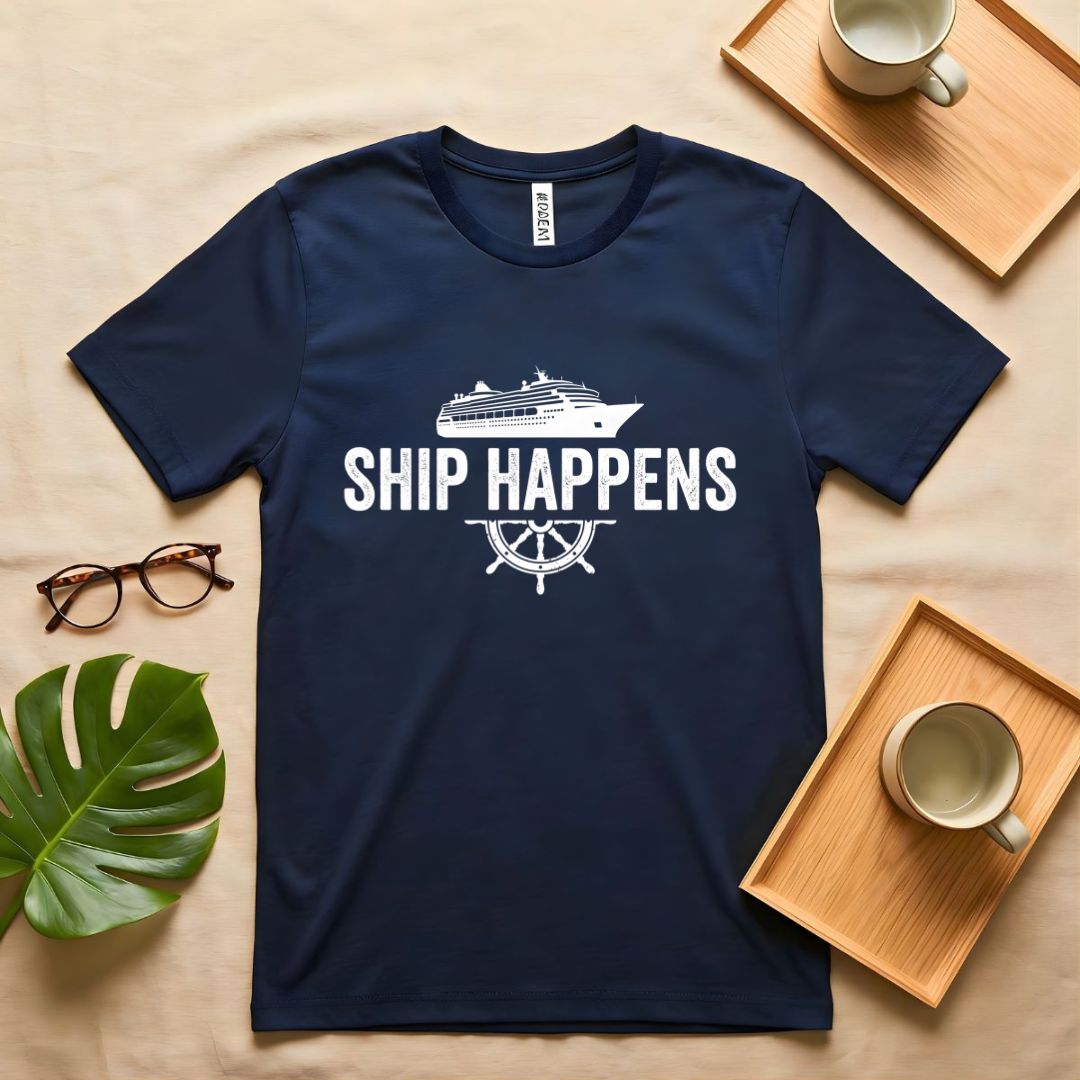 Ship Happens Nautical Sarcasm Pun T-Shirt
