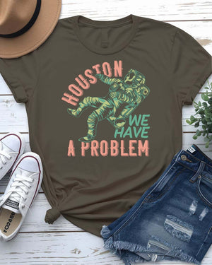 Houston We Have a Problem Urban Style Tee with static transmission on model
