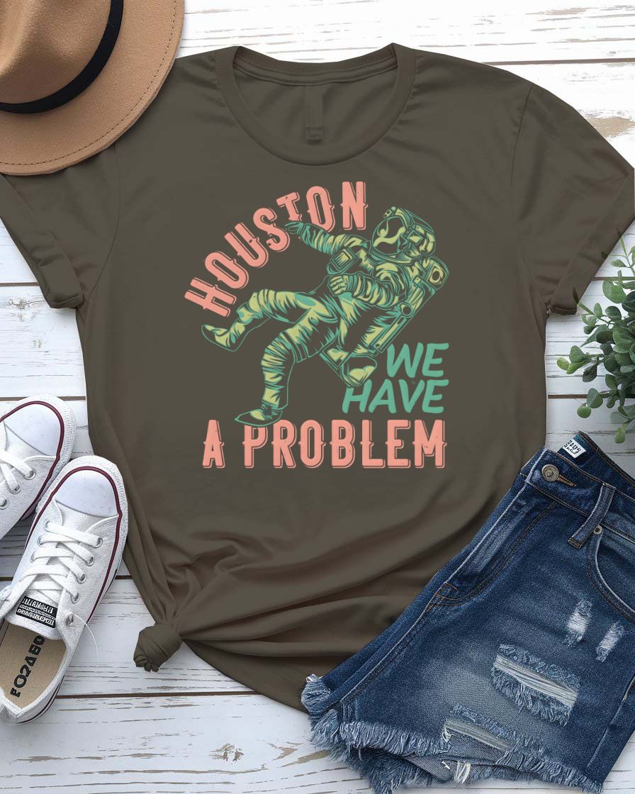 Houston We Have a Problem Urban Style Tee with static transmission on model