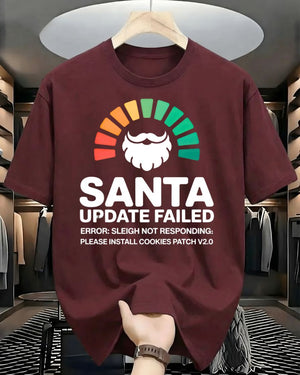 "Santa Updates Failed" Software Error Parody Christmas T-Shirt
