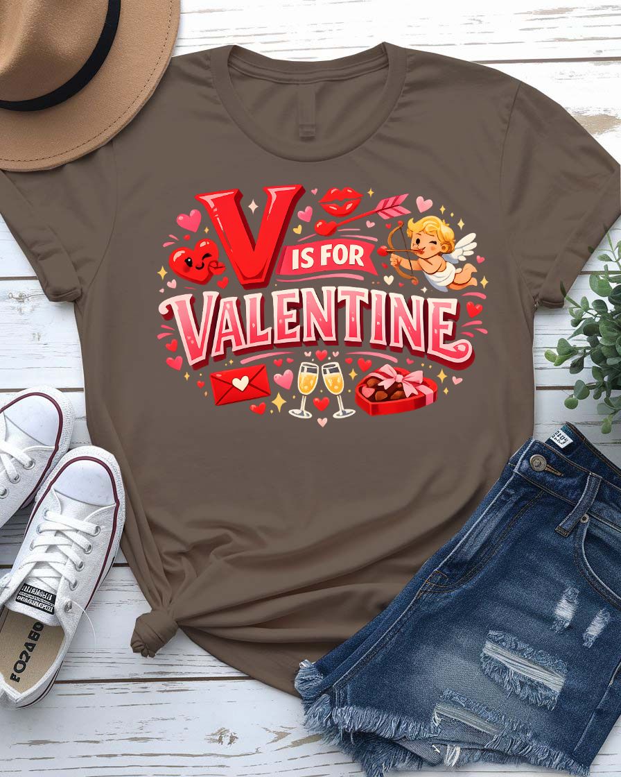 V for Valentine Graphic T-Shirt
