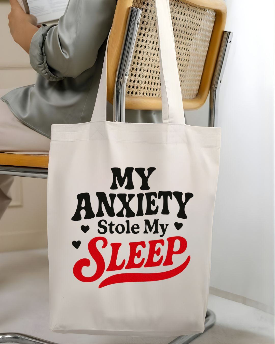 My Anxiety Stole My Sleep Funny Relatable Tote Bag
