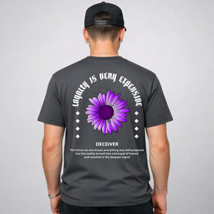 Destiney Streetwear Tee with compass needle pointing north on model