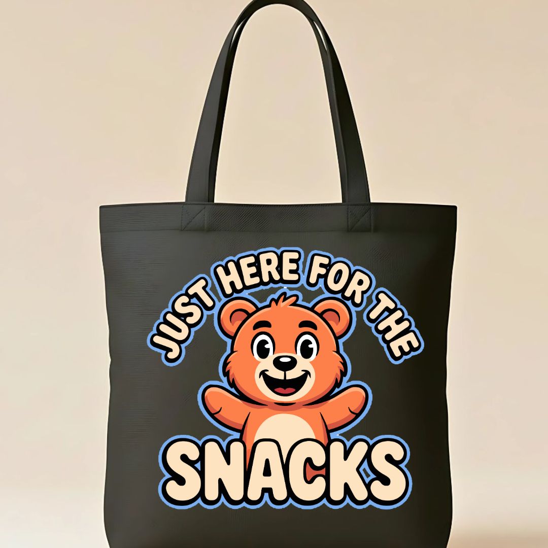 Just Here for Snacks Graphic Tote Bag