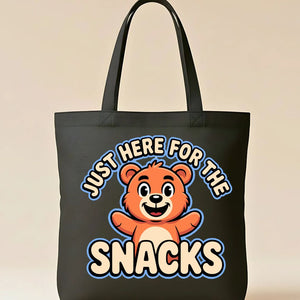 Just Here for Snacks Graphic Tote Bag