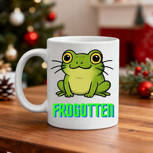 Frogotten Coffee Mug – funny frog meme ceramic coffee cup for caffeine lovers by Memez.Store