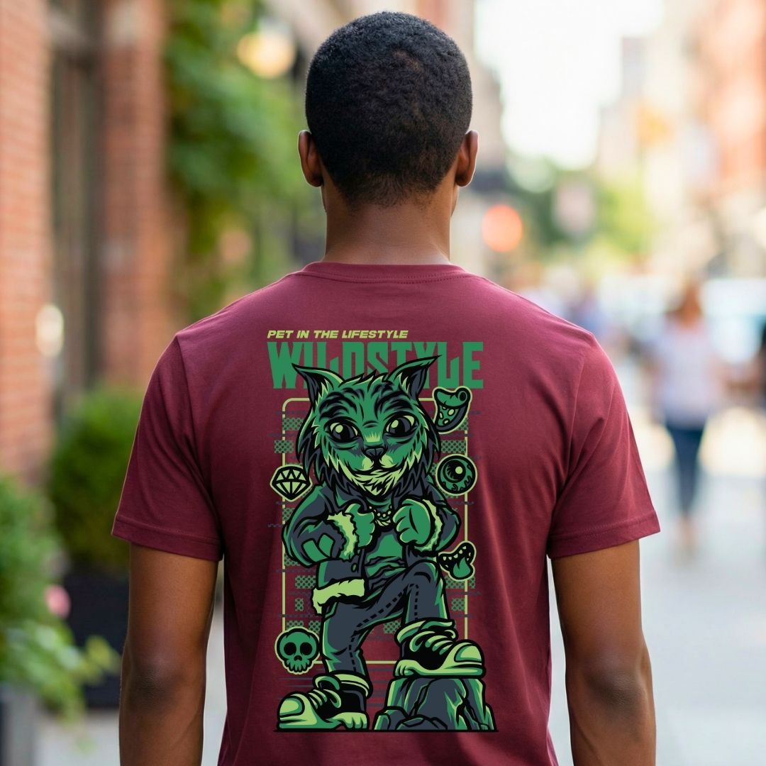 Wild Style Streetwear Tee with Graffiti Graphic - Front View