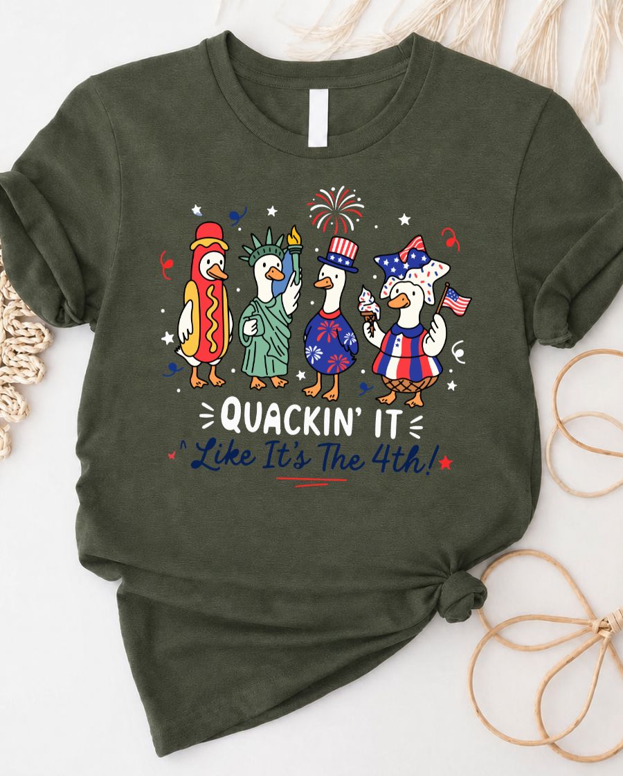 'Quaking It' graphic tee bold playful design
