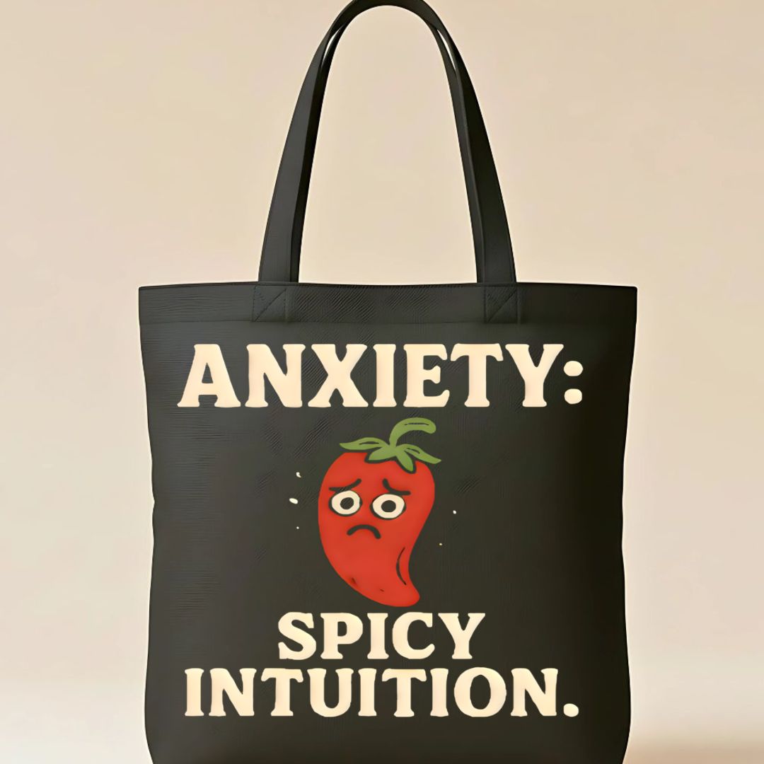 Anxiety Intuition Tote Bag with Mental Health Awareness Design