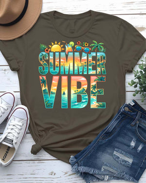 Summer fun tee with smiling sun graphic