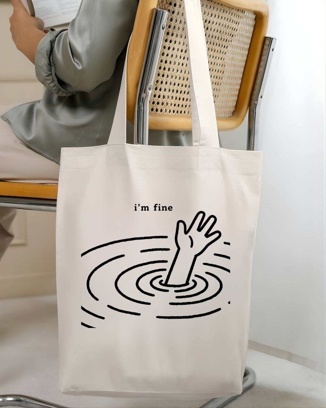 I am Fine Funny Meme Dog Tote Bag (This is Fine)