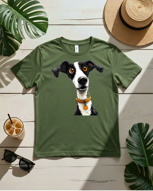 Cute dog vibes tee happy puppy face floppy ears graphic
