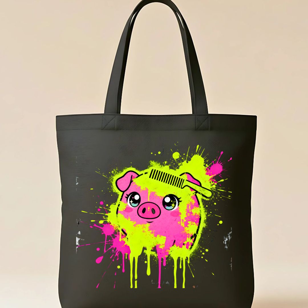 Cute Pig Lover's Tote Bag with "Oink-credible" Pun