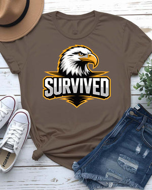 Survived Eagle Patriotic Graphic T-Shirt