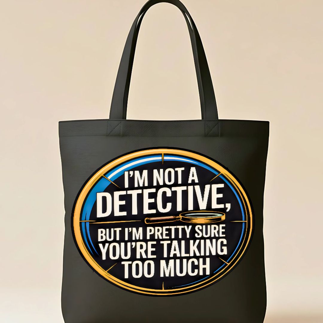 I am Detective" Funny Sleuth Tote Bag for Mystery Lovers