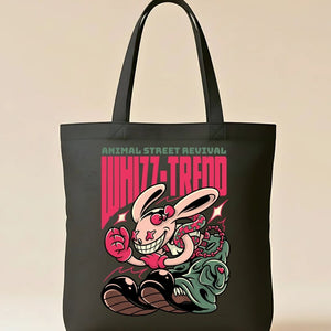 Whiz Trend Graphic Canvas Tote Bag - Modern Contemporary Tote
