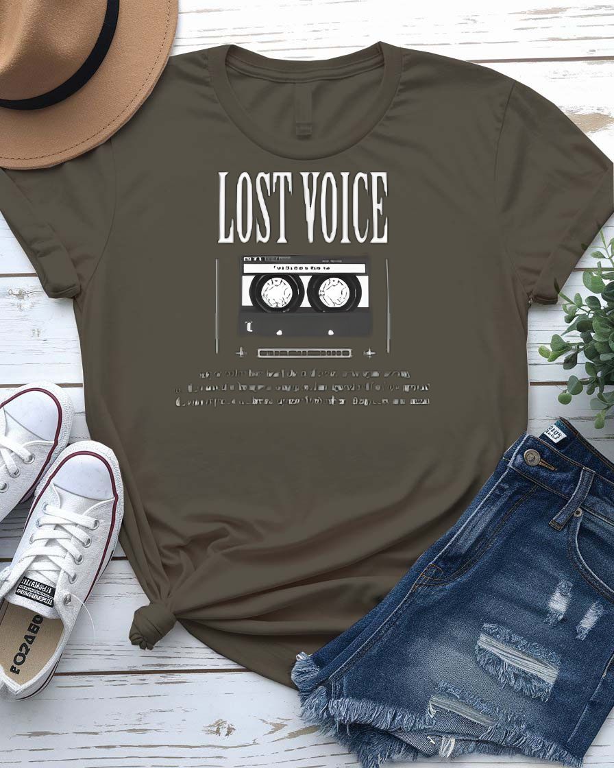 Lost Voice Streetwear Tee with fading sound waves on model