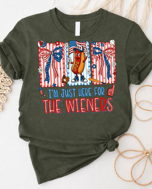 I Am Just Here For Winners 4th of July Tee with star-spangled text