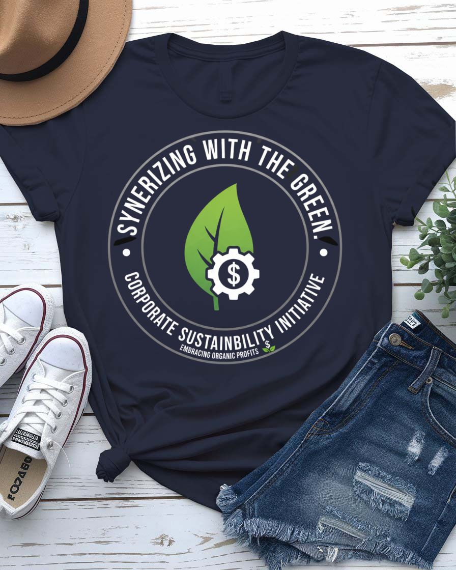 Synerizing With Green St. Patrick's Day Tee with pie chart to shamrock on model