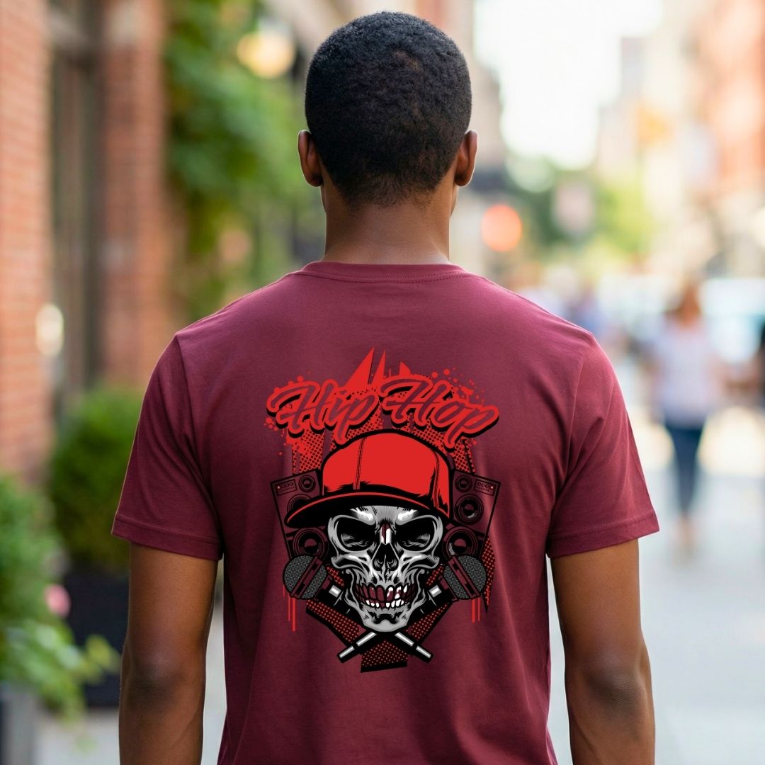 Hip Hop Skull Graphic T-Shirt Urban Streetwear