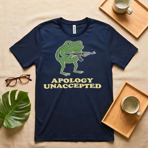 Apology Graphic Tee with Distressed "Sorry" Print - Oversized Fit