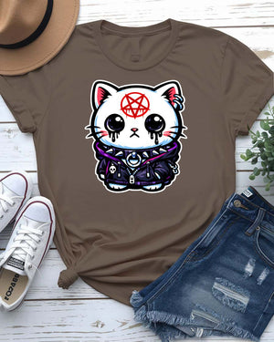 Sad Kitten Graphic Streetwear T-Shirt
